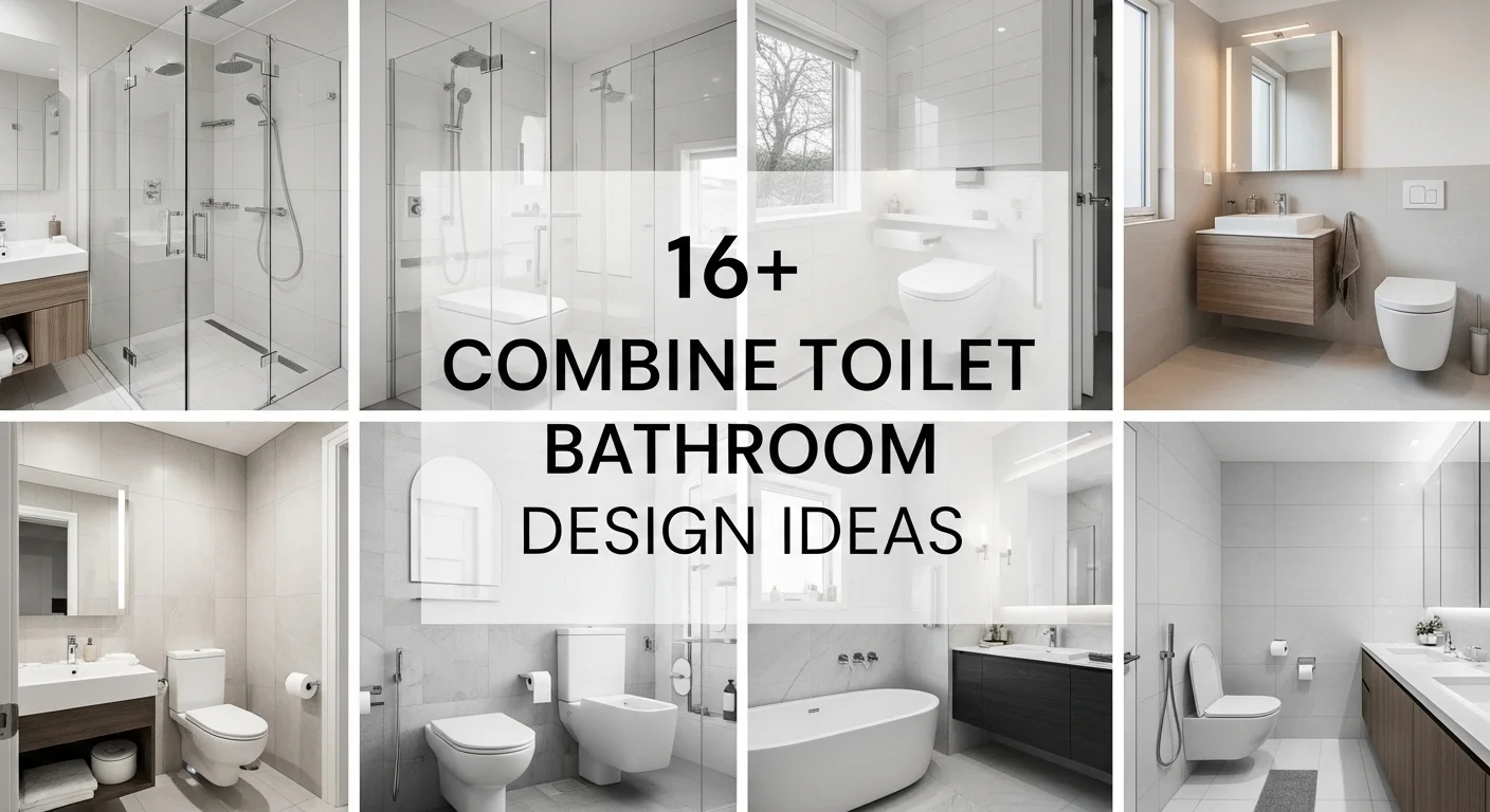 16+ Combine Toilet Bathroom Design Ideas
