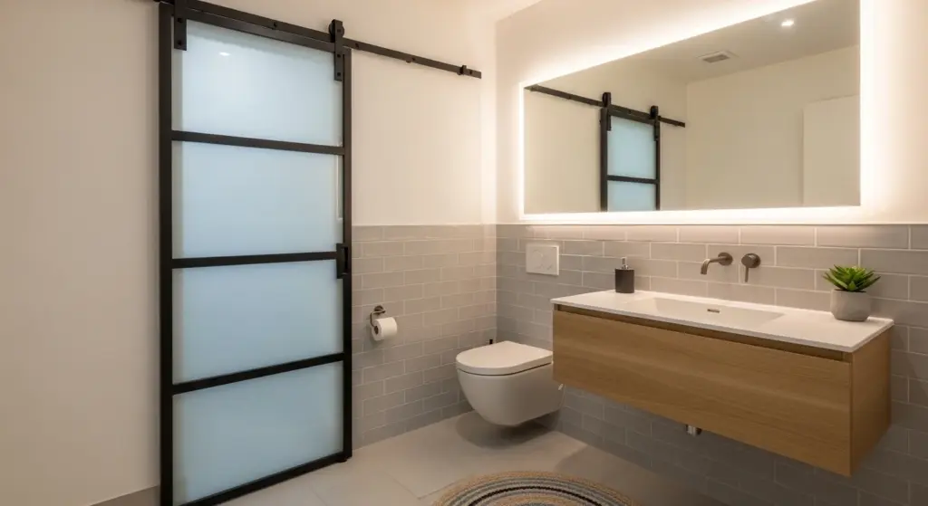 Sliding Door Bathroom Layout