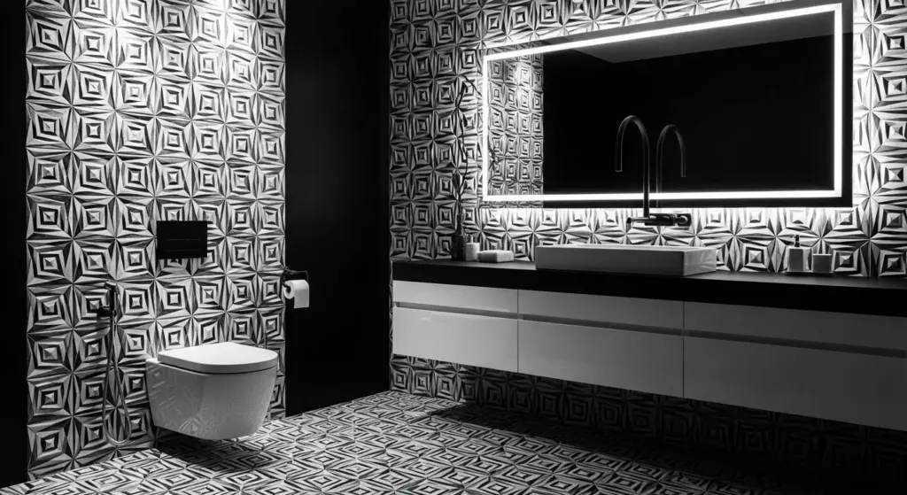 Modern Black and White Bathroom
