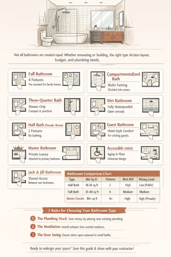Types of Bathroom infographic