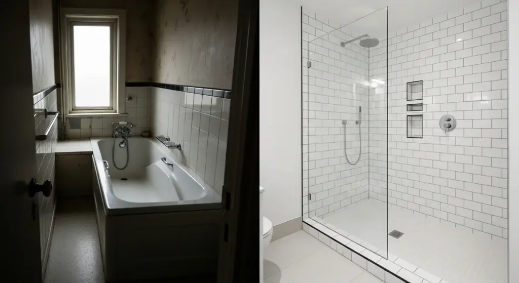 Replace a Tub with a Curbless Walk-In Shower