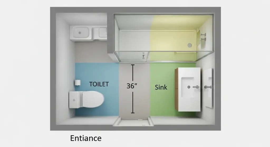 Place the Sink Across from the Toilet (Not in a Row)